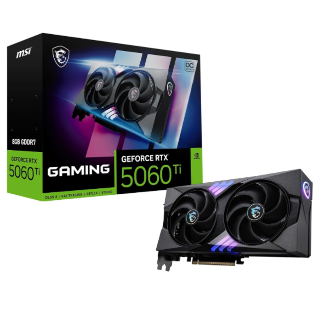TARJETA DE VIDEO MSI (RTX 5060 TI 8G GAMING OC) 8GB GDDR7, 2662 MHZ, 1*HDMI, 3*DP, 2 FAN