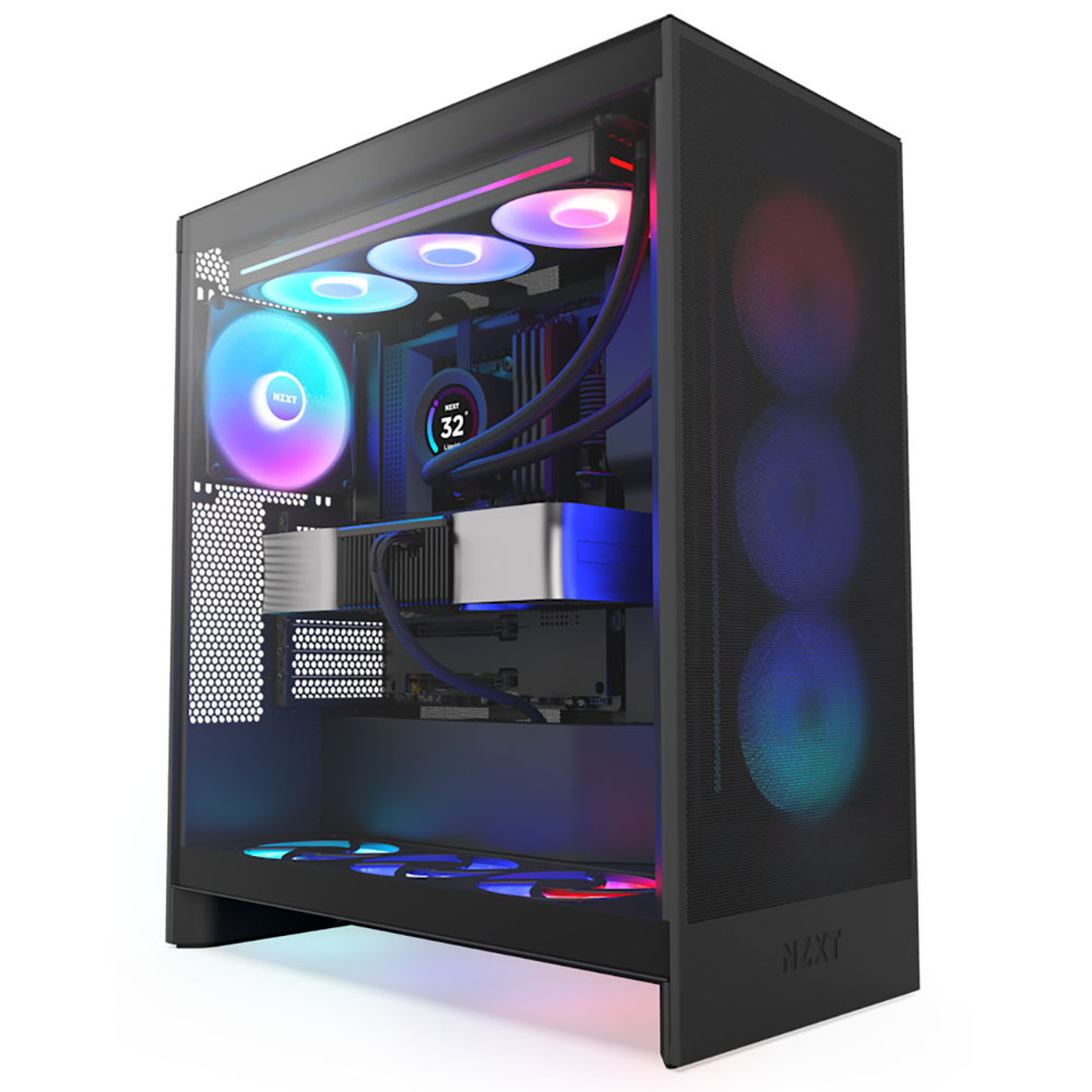 GABINETE NZXT (CM-H72FB-R1) H7 FLOW RGB, ATX, SIN FUENTE, CRISTAL TEMP, F360 RGB CORE, NEGRO