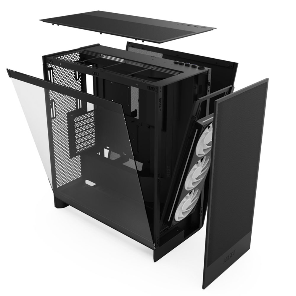 GABINETE NZXT (CM-H72FB-R1) H7 FLOW RGB, ATX, SIN FUENTE, CRISTAL TEMP, F360 RGB CORE, NEGRO - Image 5