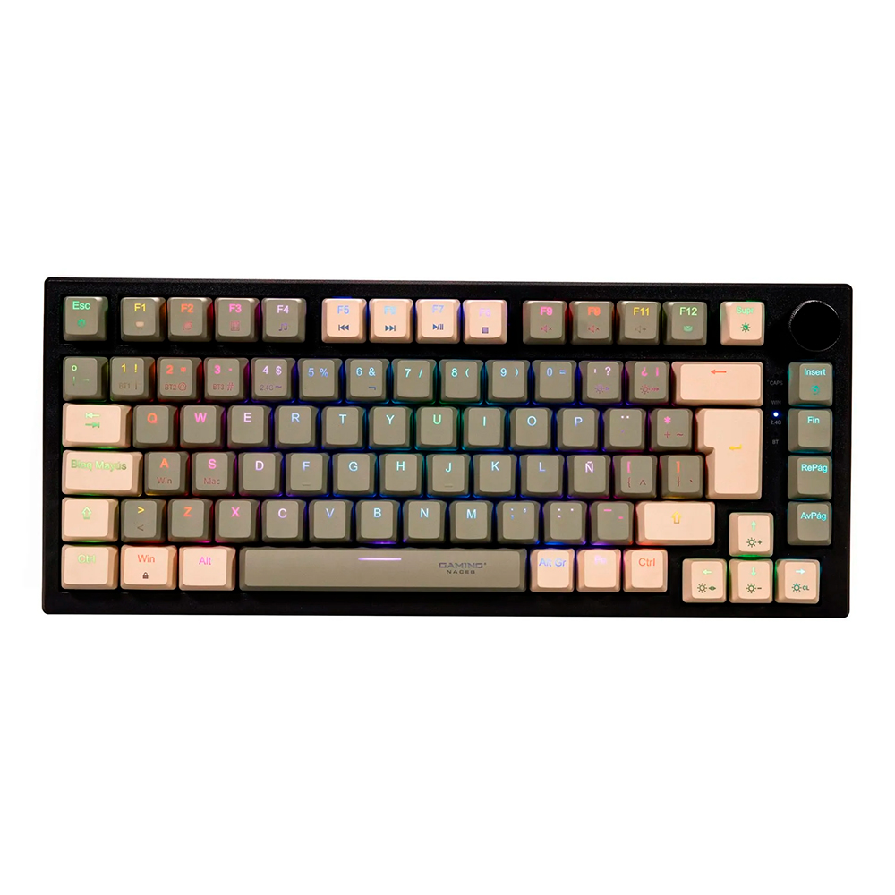 TECLADO MECANICO NACEB (NA-0969) SILVER FANG, MECANICO, 75%, SWITCH BROWN, RGB, ANTIGHOST, CAFE