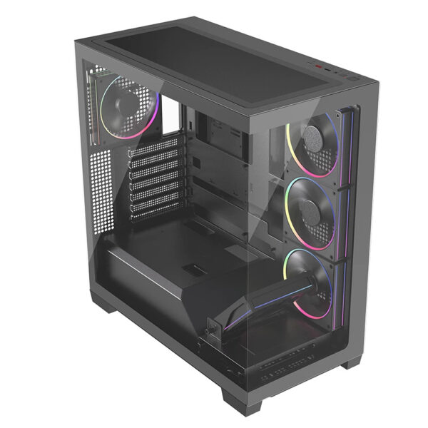 GABINETE BALAM RUSH (BR-941471) TANK POLAR 7900,ATX,1*USB-C,1*USB 3.0,CRISTAL TEMP,2 FAN,NEGRO - Image 2