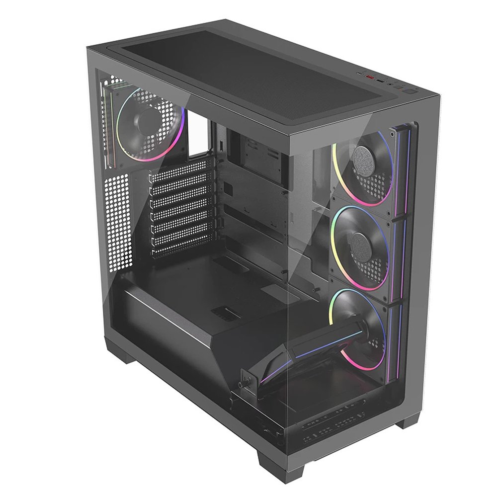 GABINETE BALAM RUSH (BR-941471) TANK POLAR 7900,ATX,1*USB-C,1*USB 3.0,CRISTAL TEMP,2 FAN,NEGRO - Image 2