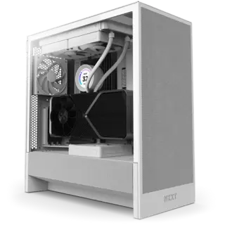 GABINETE NZXT (CC-H52FW-01) H5 FLOW, COMPACT MID-TOWER ATX CASE 1 FAN, SIN FUENTE, BLANCO