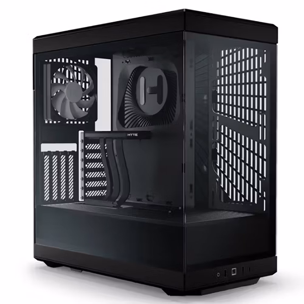 GABINETE HYTE (CS-HYTE-Y40-B)Y40,PITCH BLACK,ATX,VIDRIO PANORAMICO,2FAN,CABLE RISER INCL,NEG,S/FUENT