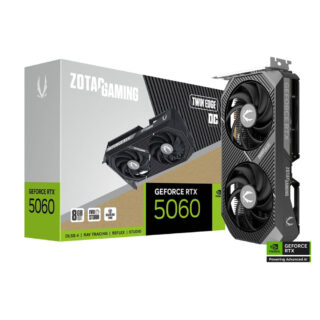 TARJETA DE VIDEO ZOTAC (ZT-B50600H-10M) RTX 5060 TWIN EDGE OC 8GB GDDR7,2527 MHZ,PCIE 5,HDMI,3*DP,2*FAN