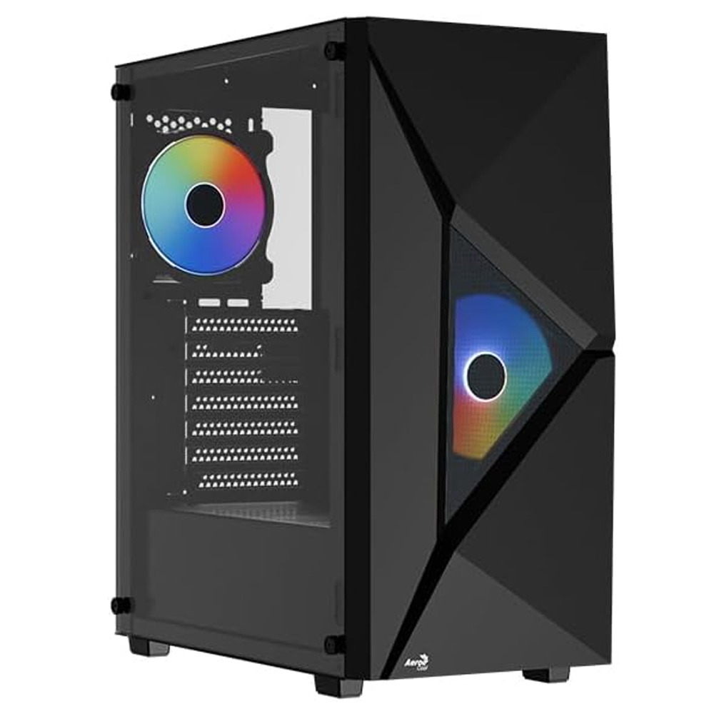 PLAYER GABINETE AEROCOOL/ CRISTAL TEMPLADO/ ATX/ MID-TOWER/ 2 VENTILADORES INCLUIDOS/ PLAYER-G-BK-V1