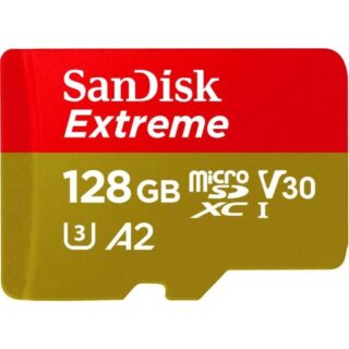 MEMORIA MICROSD SDXC SANDISK 128GB (SDSQXAA-128G-GN6AA) EXTREME, UHS-I, V30, U3, A2, C/ADAPTADOR