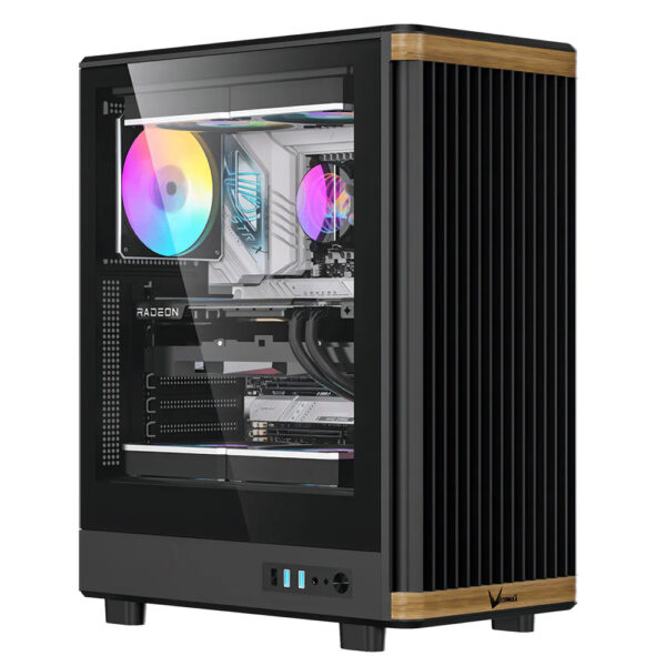 TIMBERLINE T1 GABINETE FORMULA V LINE CRISTAL TEMPLADO/ ATX/ MID-TOWER/ 4 VENTILADORES INCLUIDOS/ NEGRO