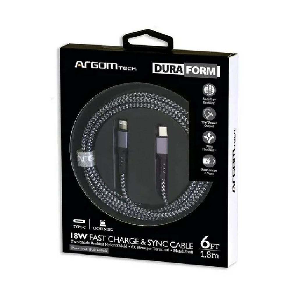 A00563 CABLE 1.8M USB C A IP LIGHTNING ARGOMTECH 18W