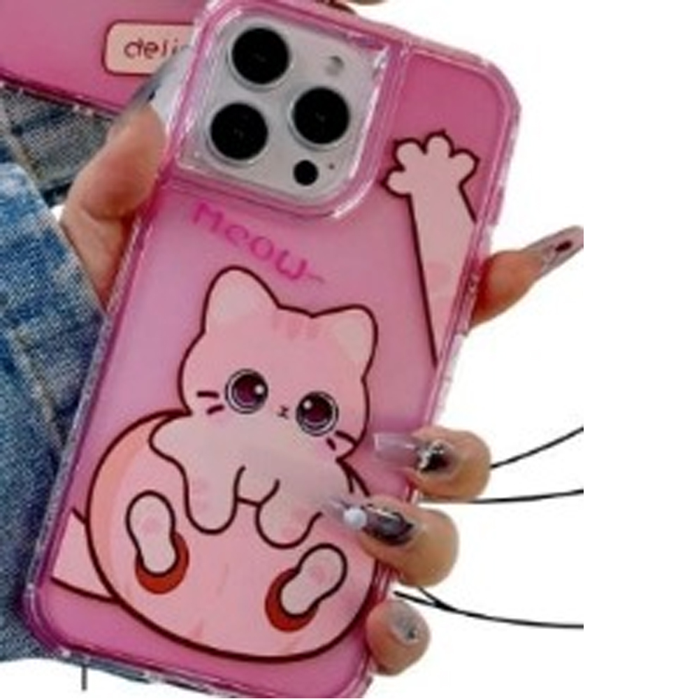 FUNDA 3 EN 1 ROSA IP 13/14/15 IPHONE CON DIBUJO