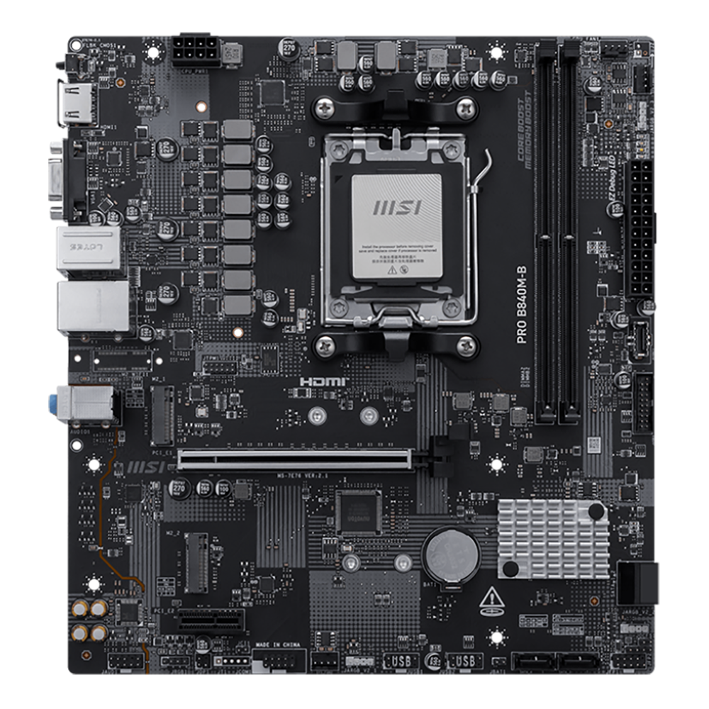 MOTHERBOARD MSI (PRO B840M-B) SOCKET AM5, 2*DDR5 8000, HDMI,VGA, M-ATX - Image 2