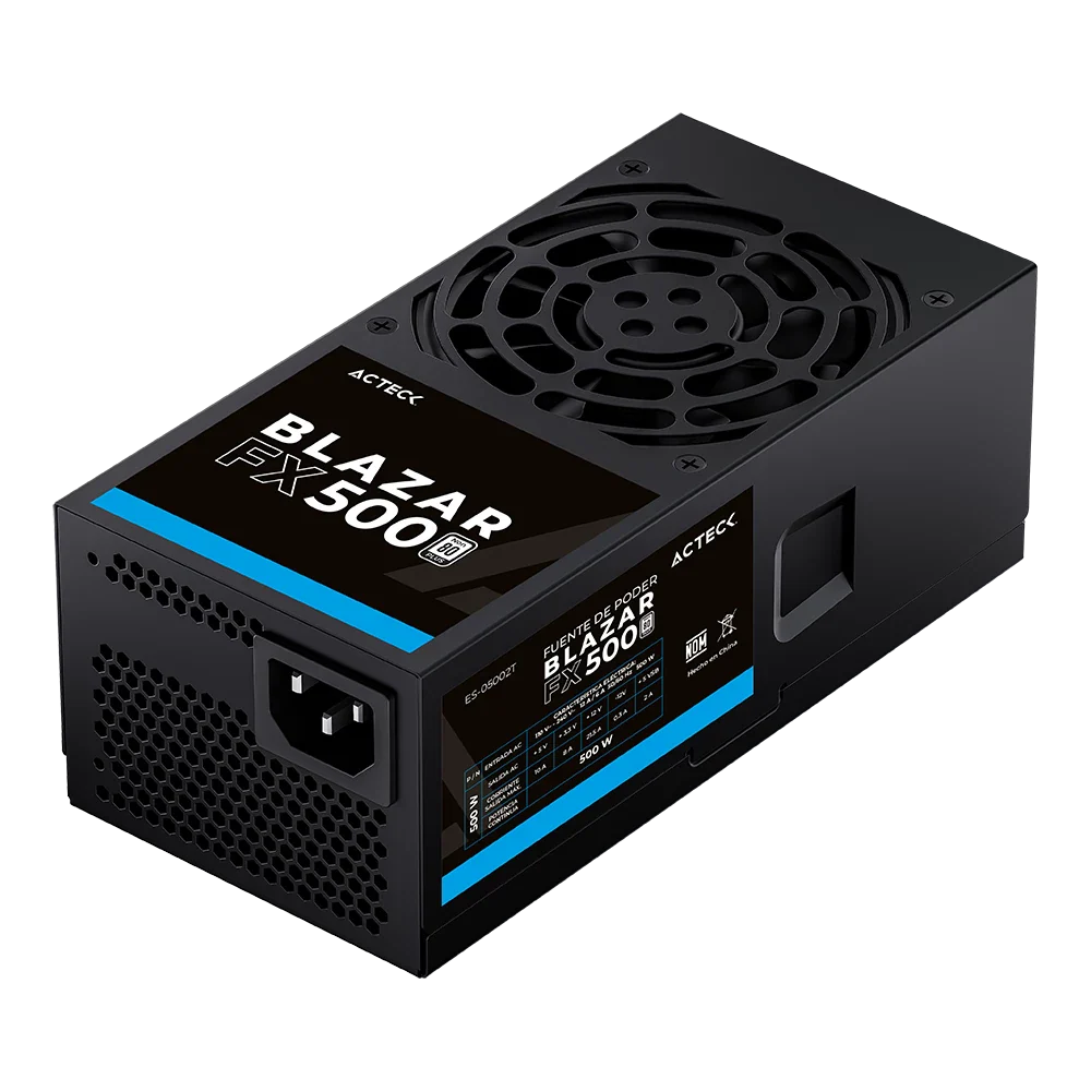 FUENTE DE PODER ACTECK (ES-05002T) BLAZAR FX500, 500W,ATX 24,ATX 12V 4+4,2 SATA,2 MOLEX,NEGRO - Image 3
