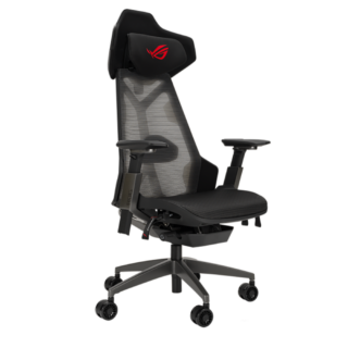 SILLA GAMING ASUS (SL400 ROG DESTRIER/BK/WW/) SOPORTE DE BRAZO, DISEÑO EXOESQUELETICO, NEGRA