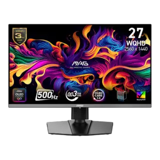 MONITOR OLED MSI 27" (MAG 272QP QD-OLED X50) 2560X1440 WQHD,500HZ, 1*DP, 2*HDMI, 1*USB C, FREESYNC