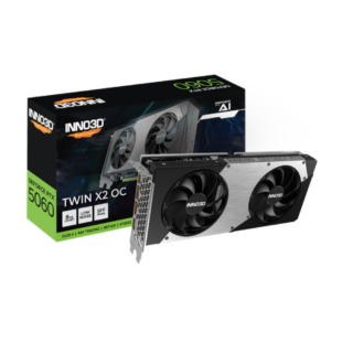 GPU INNO3D NVIDIA GEFORCE RTX 5060 TWIN X2 OC 8GB GDDR7 128BIT PCI EXPRESS 5.0 BLACK