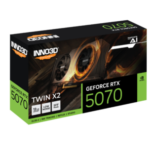 GPU INNO3D NVIDIA GEFORCE RTX 5070TWIN X2 12GB GDDR7 192BITS PCI EXPRESS 5.0 3 DP 2.1B HDMI