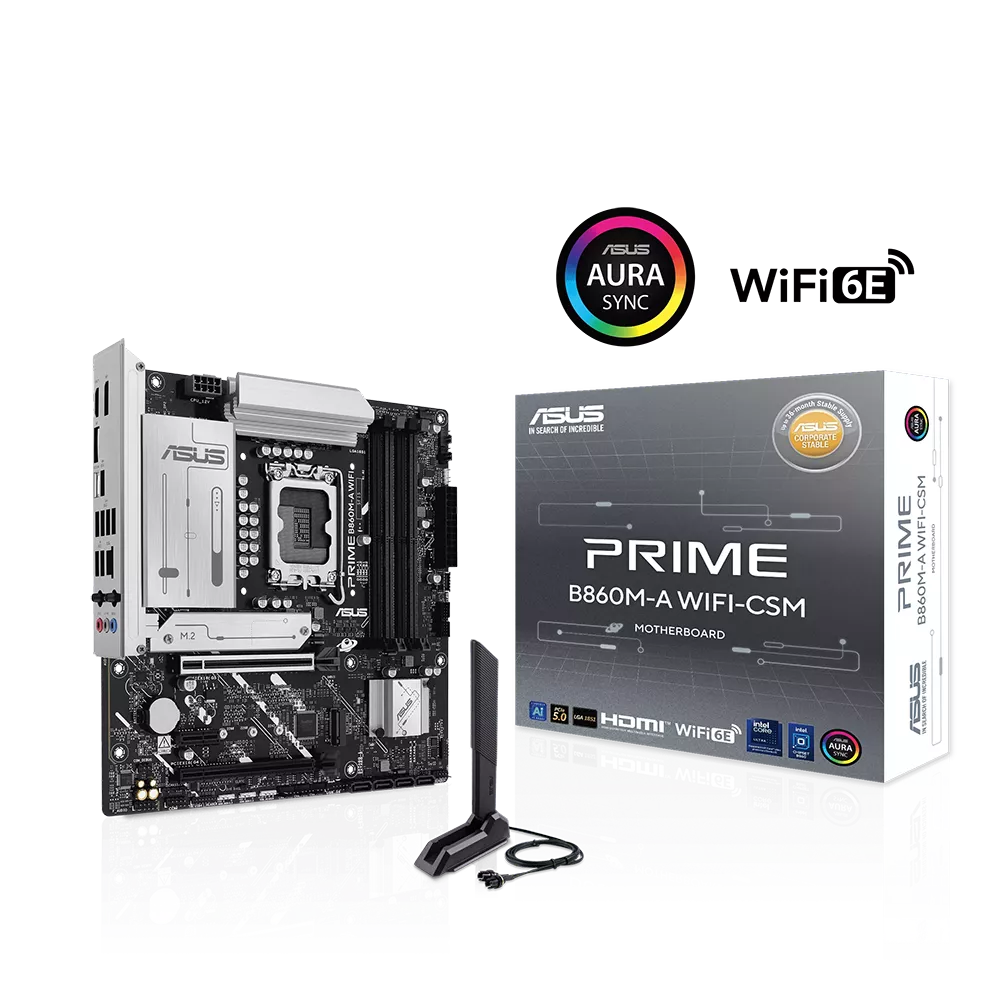 MB ASUS PRIME B860M A WIFI CMS INTEL LGA1851MICRO ATX 192GB 4DDR5 PRIME B860M A WIFI CSM
