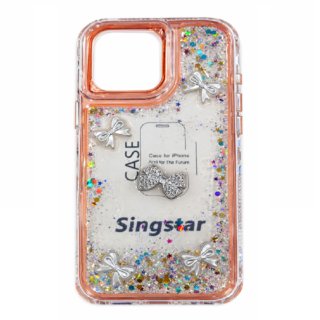 FUNDA DE BRILLOS CON MOÑOS IP 16 PRO MAX IPHONE