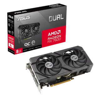 TARJETA DE VIDEO ASUS (DUAL-RX7600-O8G-EVO) 8G GDDR6, 128BIT, PCI-E 4.0,HDMI,3*DP
