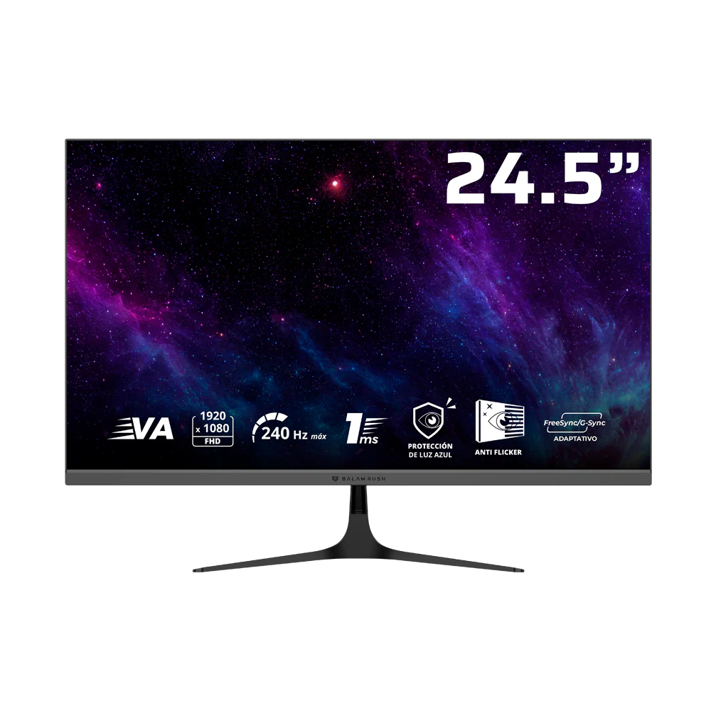MONITOR 24.5" BALAM RUSH(BR-944113)COSMOS EDGE MCE245P,1K FHD,240 HZ,1 MS,ALTAVOCES 3W,1*HDMI 2.1,1*DP 1.4,NEGRO