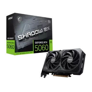 TARJETA DE VIDEO MSI (RTX 5060 8G SHADOW 2X OC) RTX 5060, 8GB GDDR7,PCIE 5.0,1*HDMI,3*DP,2FAN