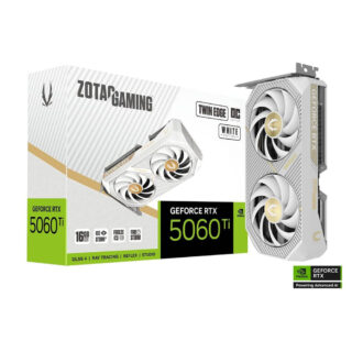 TARJETA DE VIDEO ZOTAC GEFORECE RTX 5060 TI 16GB TWIN EDGE WHITE EDITION GDDR7 128BITS