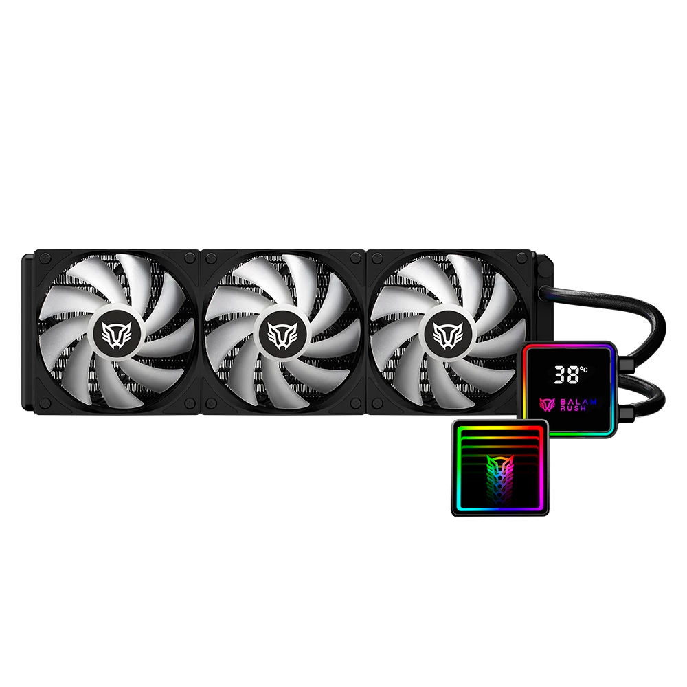 VENTILADOR P/CPU BALAM RUSH (BR-944069) CRYO PRISM 360 BLACK,ARGB,TDP 300W,AMD/INTEL,DISPLAY, NEGRO