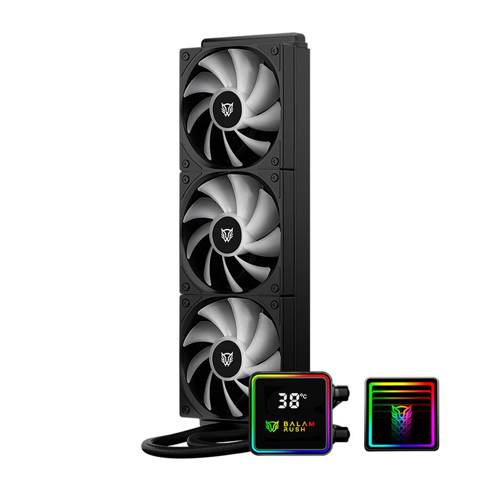 VENTILADOR P/CPU BALAM RUSH (BR-944069) CRYO PRISM 360 BLACK,ARGB,TDP 300W,AMD/INTEL,DISPLAY, NEGRO - Image 2