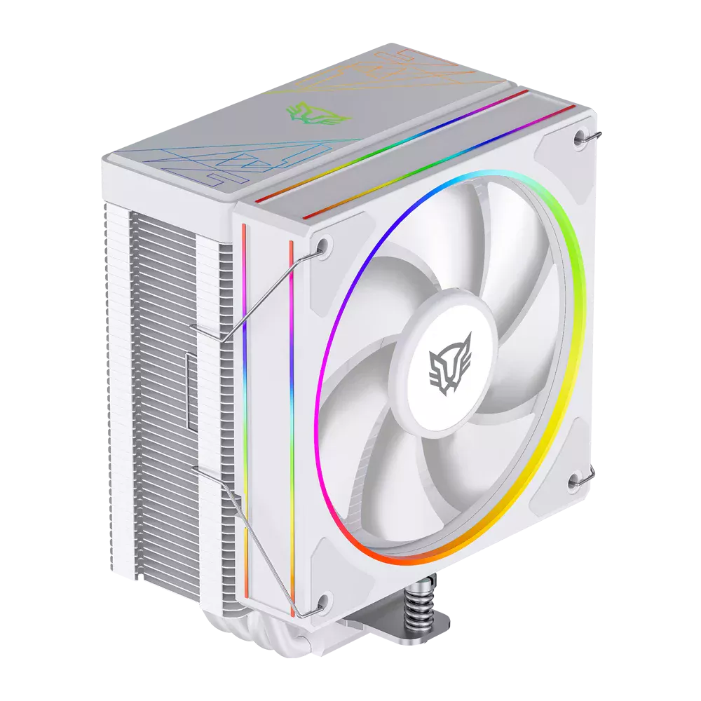 VENTILADOR P/CPU BALAM RUSH(BR-942058)HELIUX PRO HEX50,RGB,4 PIPAS,TDP 220W,AMD/INTEL,1*FAN 120MM,PWN 4 PIN+ARGB 3 PIN,BLANCO