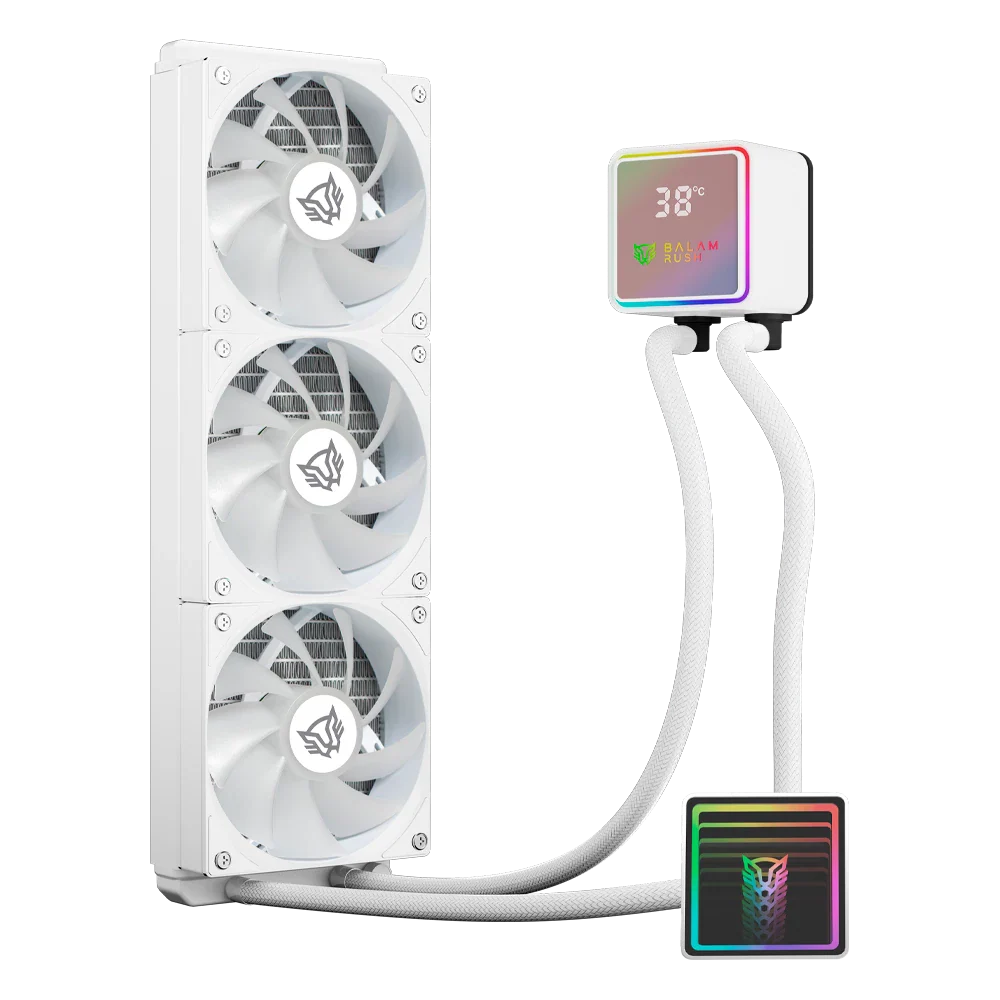 VENTILADOR P/CPU BALAM RUSH (BR-944076) CRYO PRISM 360 ICE,ARGB,TDP 300W,AMD/INTEL,DISPLAY, BLANCO - Image 2