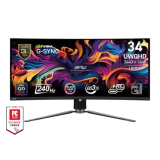 MONITOR LED MSI 34" (MPG 341CQPX QD-OLED) 3440X1440 UWQHD, CURVO, 240HZ, .03MS, 2*HDMI, 1*DP,1*USB C