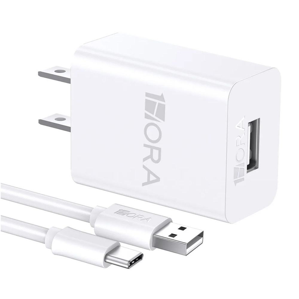 GAR080 COMBO CARGADOR 2A 10W 1HORA C/CABLE USB A - USB C, COLOR BLANCO