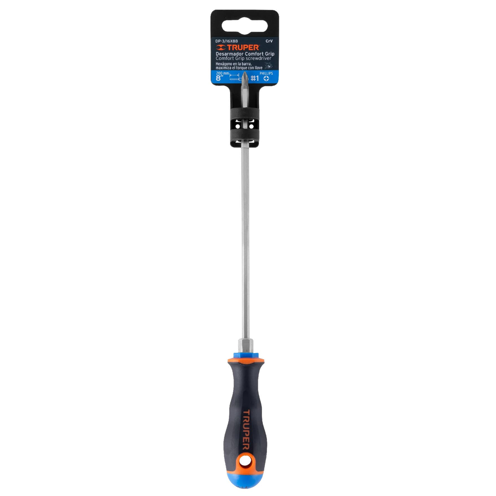 DP-3/16X8B DESARMADOR 8P PHILLIPS NO.1 CONFORT GRIP TRUPER