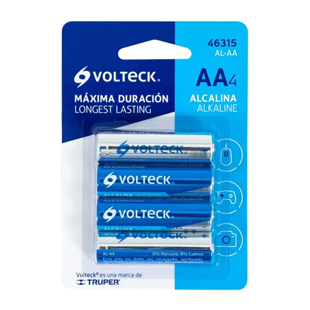 AL-AA BLISTER CON 4 PILAS AA ALCALINA VOLTECK