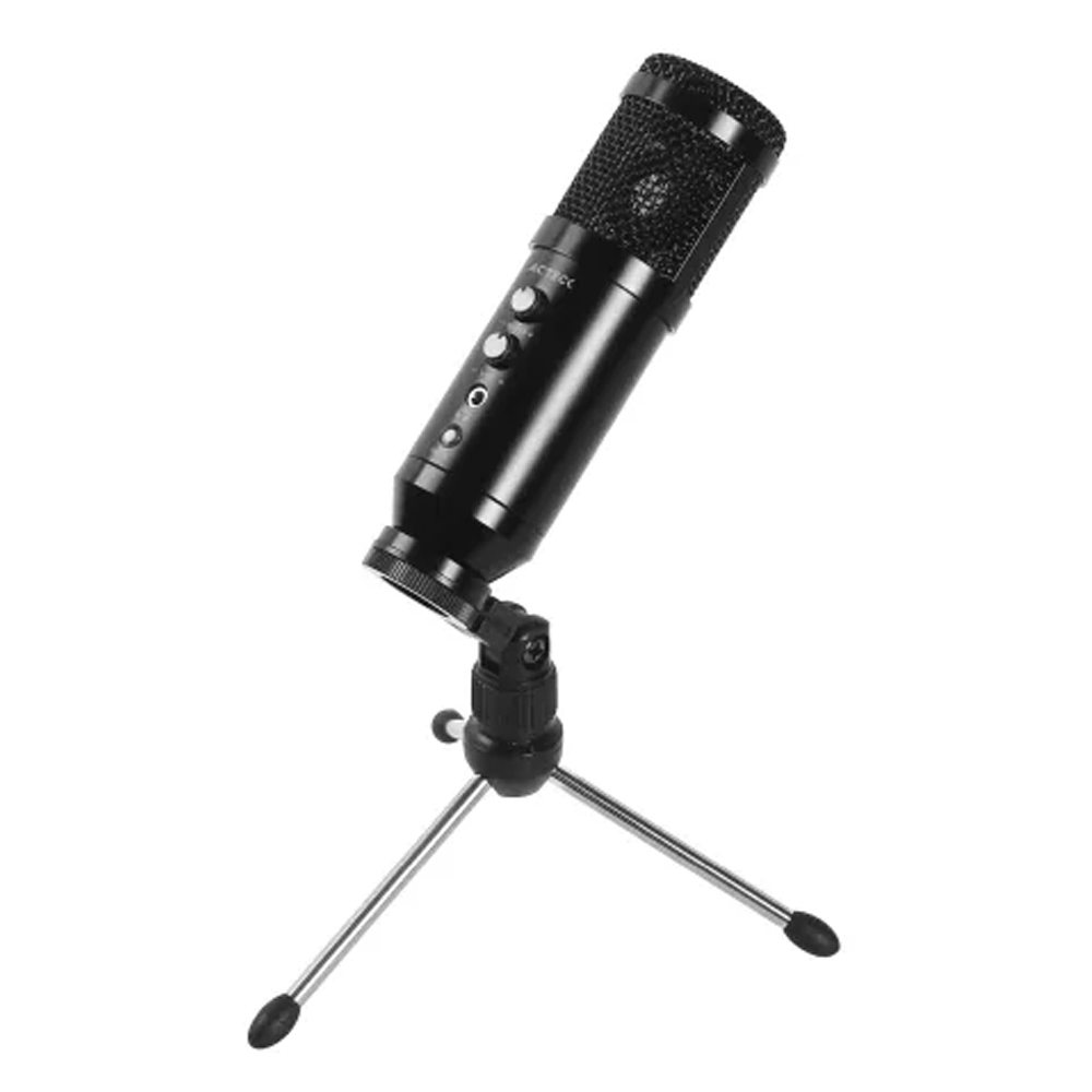 DEVO PLUS MC455 MICROFONO USB ACTECK, SUPERCARDIOIDE, TRIPODE