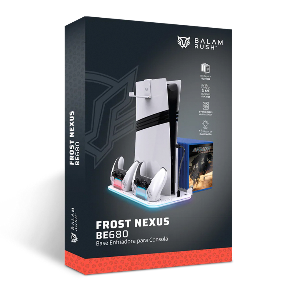 FROST NEXUS BE680 BASE ENFRIADORA PARA PS5, PS5 SLIM, PS5 PRO BALAM RUSH