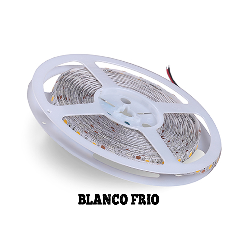 TIRA LED 5M BLANCO FRIO 12V, SIN FUENTE, INTERIOR/EXTERIOR