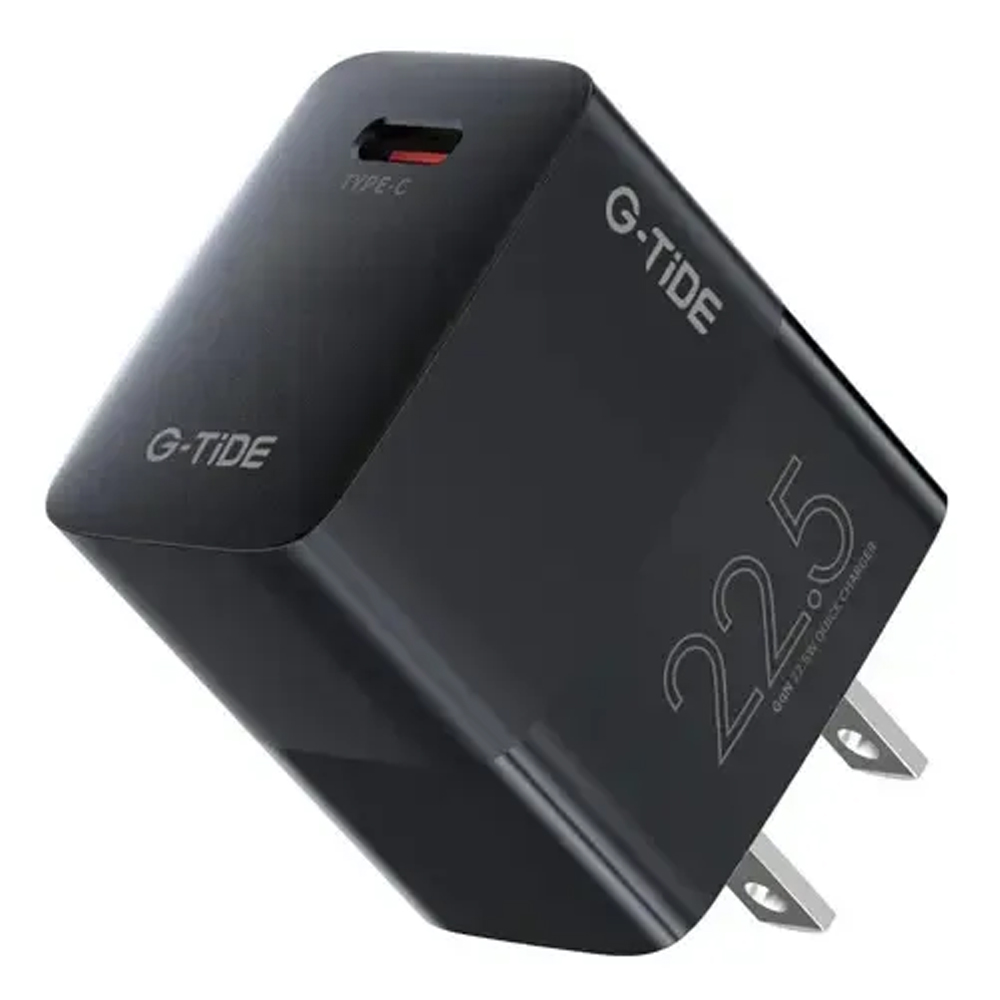 GT ONYX CARGADOR 22.5W USB-C GAN G-TIDE, COLOR NEGRO