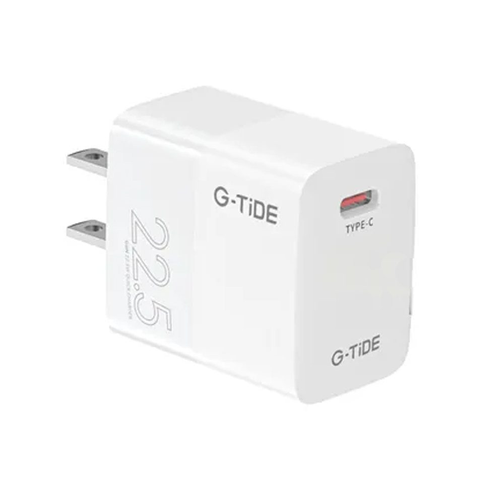 GT ONYX CARGADOR 22.5W USB-C GAN G-TIDE, COLOR BLANCO
